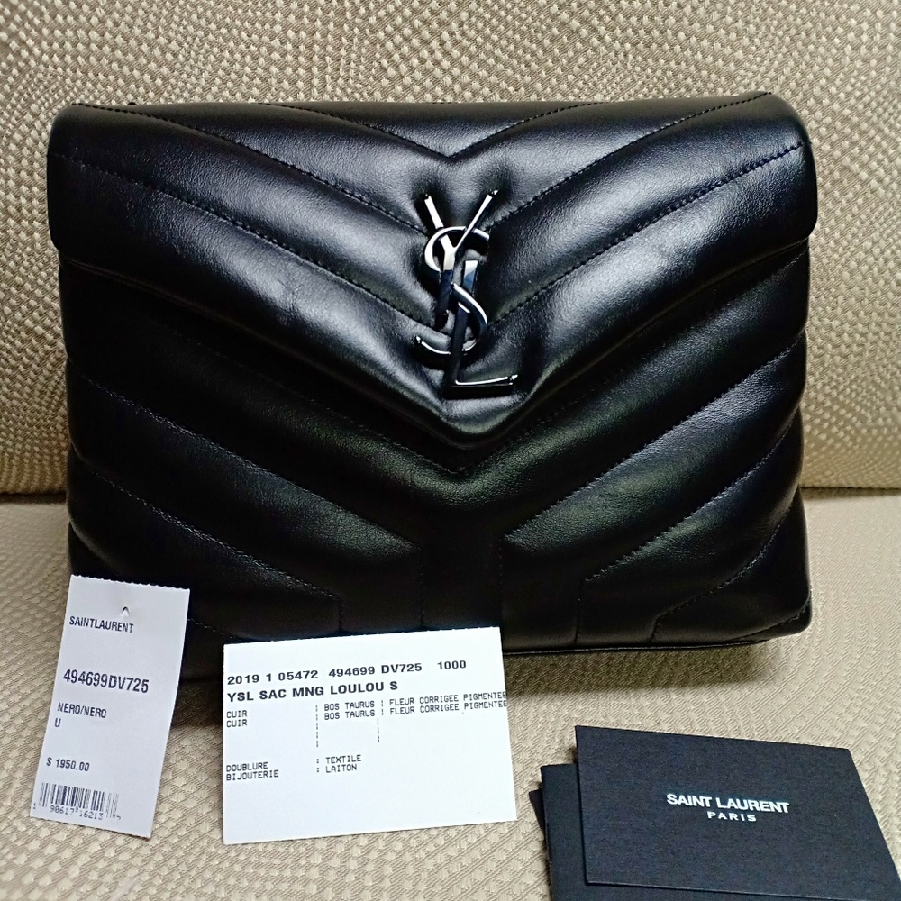 YSL black monogram loulou bag
